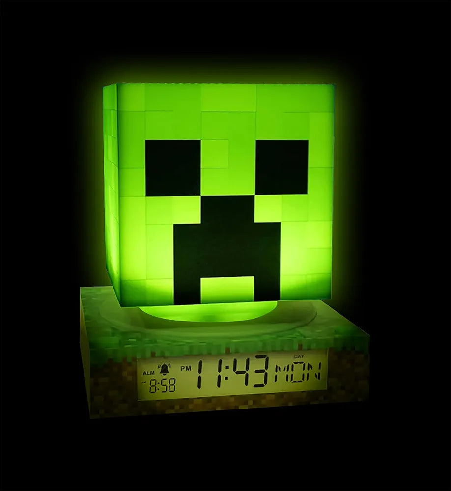 Minecraft Creeper Night Light Alarm Clock