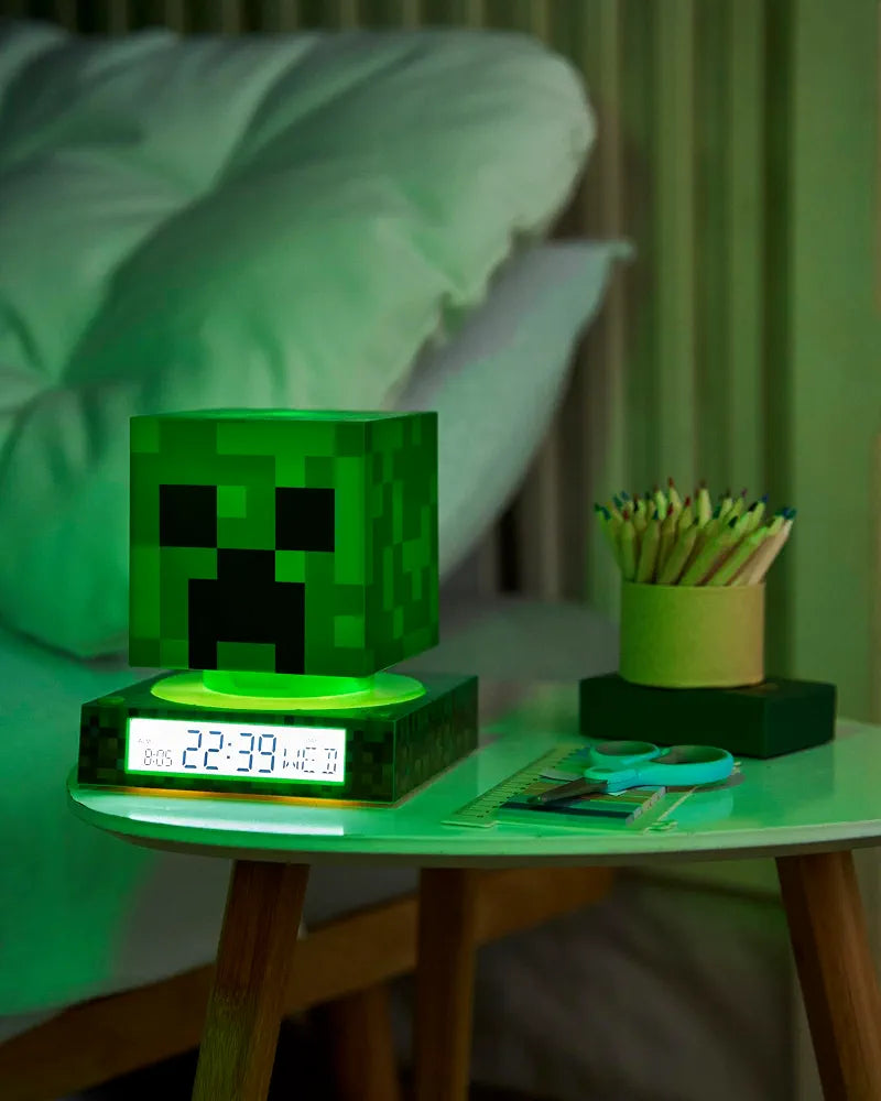 Minecraft Creeper Night Light Alarm Clock