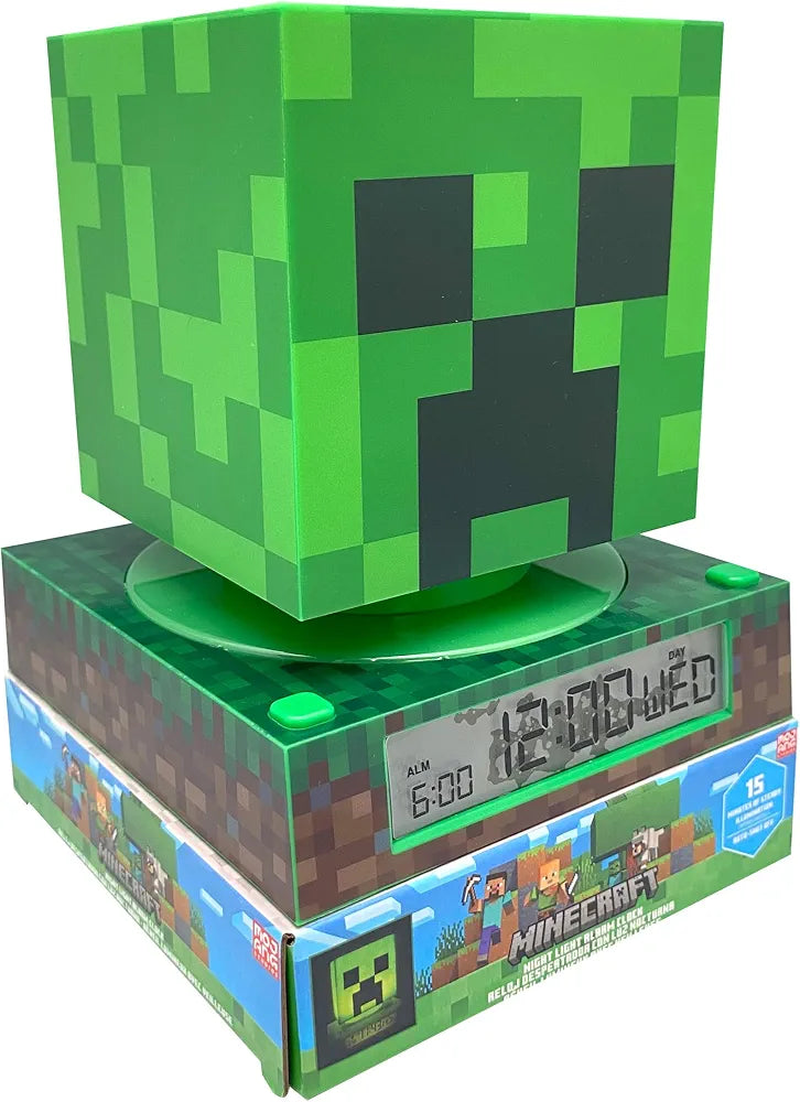Minecraft Creeper Night Light Alarm Clock