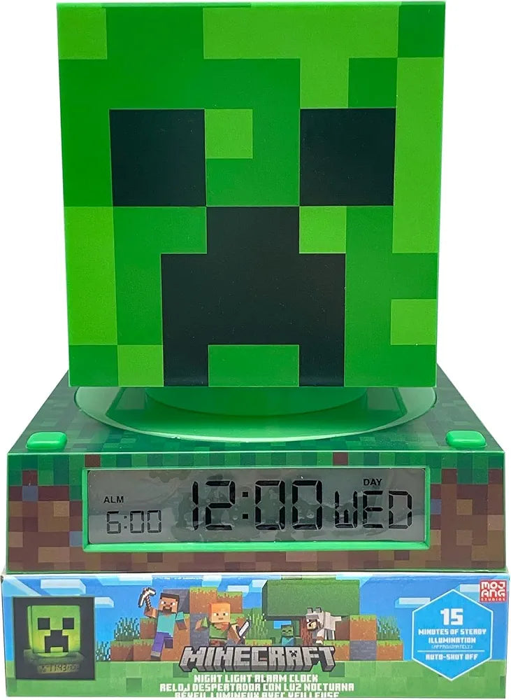Minecraft Creeper Night Light Alarm Clock
