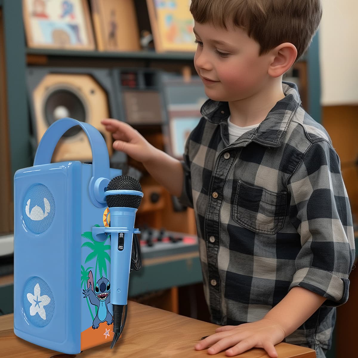 Disney Stitch Wireless Light-Up Speaker with Microphone
