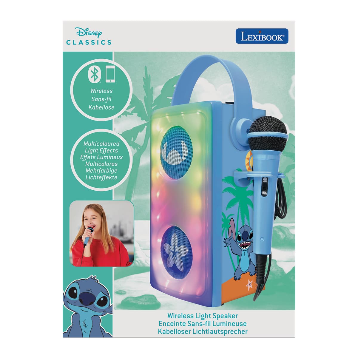 Disney Stitch Wireless Light-Up Speaker with Microphone