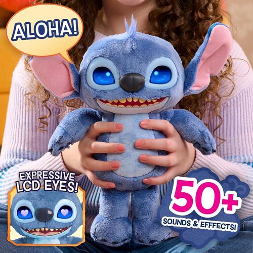 Disney Stitch Many Moods Interactive Plush – 50+ Sounds &amp; LCD Eyes