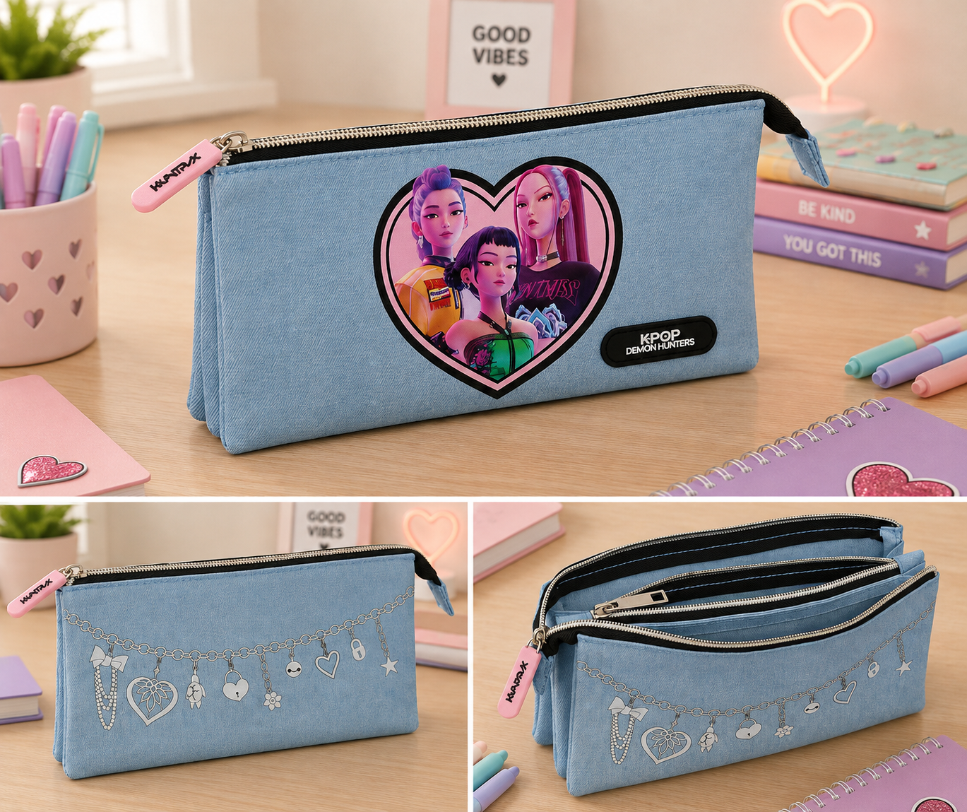 K-Pop Demon Hunters Adaptable Triple Pencil Case